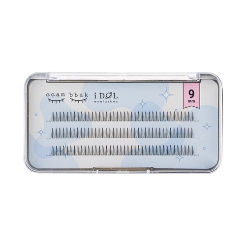 CCAMBBAK I-dol Looks So Natural False Eyelashes Handmade Lightweight Individual Lashes Extension Lengthening Wisps Authentic K-Beauty Fake Eyelashes (A type 9mm (Black))