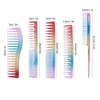 5 Pieces Rainbow Hair Comb, Rat Tail Comb Pintail Comb, Wide Tooth Detangling Comb and Anti-Static Heat Resistant Styling Comb for Most Hair Types