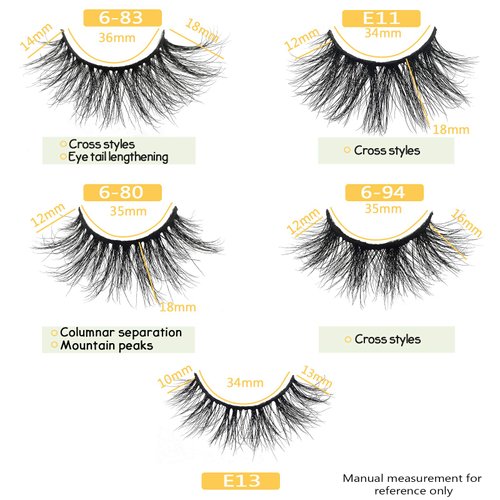 GOO GOO 3D Mink Eyelashes, Daily Type 13mm to 18mm 5 Styles Fake Eyelashes Multipack Real Siberian Mink Fur False Eyelashes Natural Look Hand Made Reusable Eyelashes for Women