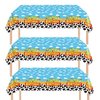 USERTEN 3PC Cartoon Toy Blue Sky Disposable Tablecloths 108x54 Inches It's a Boy's Story Theme Kids Happy Birthday Party Cake Table Decor Covers Toddlers Birthday Decorations