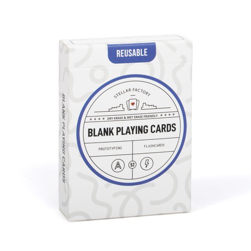 Stellar Factory Premium Reusable Blank Playing Cards - Dry Erase & Wet Erase - Game Design, Prototyping, and Flashcards (1 Count)