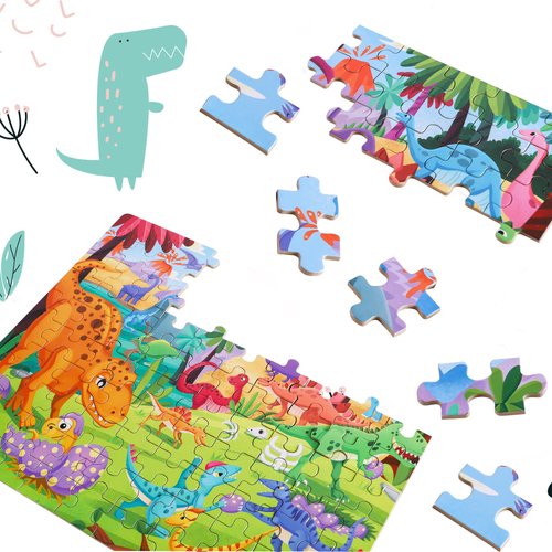 YOGEON Puzzles for Kids Ages 4-6, 3-5,100 Piece Dinosaur Puzzles for Toddler 2-4,Floor Puzzle Age 5-7 Children Learning Preschool Educational Puzzles Toys for Boys and Girls
