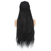 Yunkang Braided Baseball Cap Wig Box Braid Hair Extensions with Hat Ombre Color Synthetic Hair Cap Wig with 24inch Long Braiding Hair for Women (B-Black)