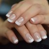 ELEVENAIL Natural Beige Nude White Press on Nails Short Squoval French Nail Tips False Nails Easy Wear Salon Manicure Reusable UV Gel Fake Nails DIY Nail Art at home
