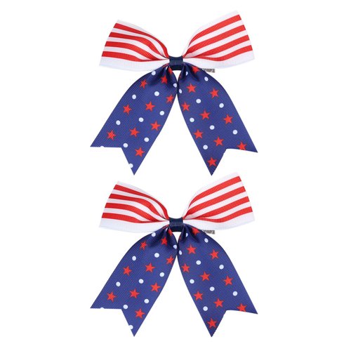 American Flag Hair Clip for Baby Girls Red White Blue Hair Clips Patriotic Hair Bow Clips for 4th of July Hair Accessories Grosgrain Hair Bows TSFJ48 (Hair Clip 3)