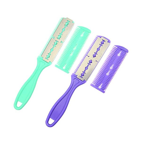 Hair Cutter Comb,Dual Side Haircut Scissor Hair Cutting Trimming Comb,with Stainless Steel Blade Hair Grooming Shaper Tool,for Long or Short Hair