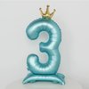 42 Inch Standing Blue Number 3 Balloons With Crown, 3rd Birthday Balloons for Boys Girls, 3rd Birthday Party Decoration Supplies, Happy Birthday Balloons. (Blue 3)