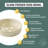 Havniva Ceramic Slow Dog Feeder Bowl for Small Dog, Slow Dog Food Bowl Small, Slow Dog Water Bowl, Pet Slower for Fun, Stop Bloat, Preventing Choking (1 x Cream White, 6inch)