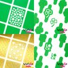 Whats Up Nails - Saint Patrick's Day Nail Vinyl Stencils 4pcs (Clover Field, Shamrock, Saint Patrick's, Luck Nail Stencils) for Saint Patrick's Day Nail Art Design