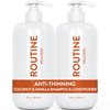 Routine Wellness Anti-Thinning Shampoo and Conditioner Set for Thinning Hair - Biotin DHT Blocker Women & Men - Color Safe Shampoo for Hair Loss & Healthier Growth - Coconut & Vanilla (Pack of 2)