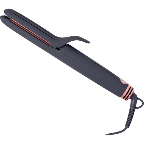 Hairitage Ceramic Tourmaline 2 in 1 Flat Iron Hair Straightener Curling Iron in One - 1 1/4 Inch - Airflow Styler - Curved Edges for Curling + Straightening for Short and Long Hair - 420 Degree Heat