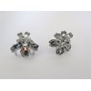 Generic Small mini silver metal blue purple gray flower crystal hair claw clip (Primary color: Gray)