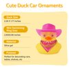 wonuu Car Rubber Cowboy Duck, Yellow Ducks Decoration Dashboard with Cowboy Hat Necklace Sunglasses, Pink