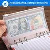 KTRIO 16PCS A6 Binder Pockets 6 Holes Cash Envelopes for Budgeting, Clear Zipper Folders for 6-Ring Budget Binder, Money Envelope Loose Leaf Bags Waterproof PVC Document Pencil Pouch Organizers