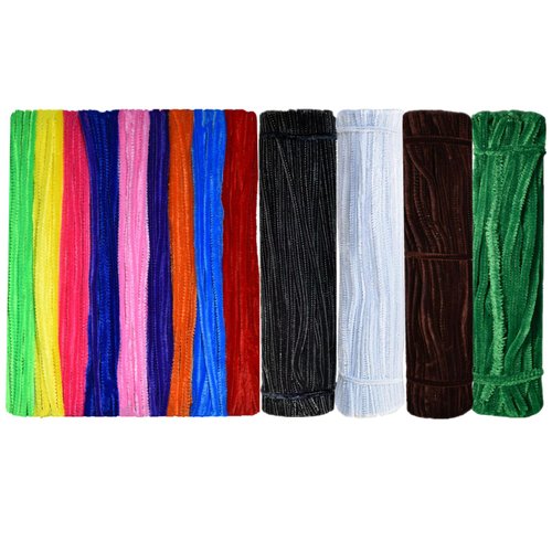 Multicolored Craft Pipe Cleaners Chenille Stems (500 Pieces) 13 Colors for DIY Creative Art Decorations (0.24 x 12 Inch)