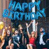 Accevo Dark Blue Happy Birthday Banner 16 Inch Mylar Foil Letters Balloons Happy Birthday Balloon for Kids, Child, Adults, Boys & Girls Happy Birthday Sign Birthday Party Decorations Supplies