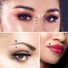 OIIKI 4 Sheets Fake Nose Stud, Face Gem Stick on, Adhesive Rhinestones Eye Jewels Face Jewels for Eyes, Eyebrow, Lip, Face, Nose (3mm, 4mm, 5mm, 6mm, Silver)