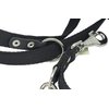 1" Wide 6 Way European Multi-functional Dog Leash, Adjustable Lead Black 40"-70" Long