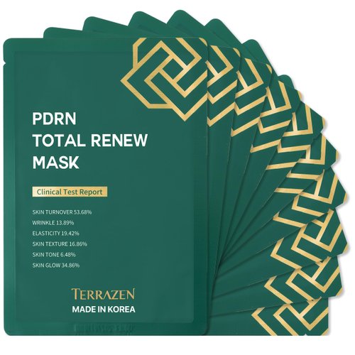 Terrazen PDRN Korean Face Sheet Mask – Hydrating, Anti-Wrinkle & Elasticity Booster for Dewy, Radiant Skin (10 pcs)