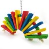 Bird Chew Toys - Parrot Cage Bite Toy Wooden Blocks Bird Parrot Toy for Small and Medium Cockatoos and Various Birds
