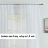HLC.ME White Sheer Curtains 108 Inches Long - Voile Extra Long Window Treatment Rod Pocket Curtain Panels for Bedroom and Living Room (54 x 108 inches Long, Set of 2)