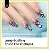 beetles 2 In 1 Silver Glitter Top Coat, 15 ML No wipe Stars Moon Halo Top Coat Soak Off UV Uv Led Gel Nail Polish Long Lasting Highly Shine Manicure Art Decoration Supplies