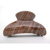 Glossy brown hair claw clip with wood grain effect for thick hair