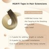 Tape in Hair Extensions Human Hair Ash Brown Fading to Platinum Blonde 100% Real Hair Tape in Extensions 20pieces 50g Natural Hair Extensions for Women (8t60 16in)