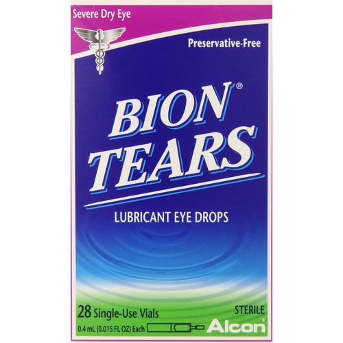Bion Tears Lubricant Eye Drops-0.015 oz, 28 ct Single Use Vials, 2 pk