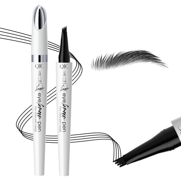 Eyebrow Pencil 4 Fork tip Design Stereoscopic Eye Makeup Eyebrow Makeup, Long Lasting, Waterproof and Smudge-proof Eyebrow Black