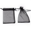 Dealglad Bezall 100Pcs Sheer Organza Bags 5x7 Inch, Black Wedding Favor Bags with Drawstring, Jewelry Pouches Party Holiday Gift Candy Bags