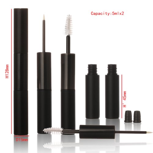 COSIDEA 50PCS Empty 5m 2 in 1 Mascara tube and Eyeliner containers 10ml dual Ended tubes container with wand for castor oil eyelash glue bottle packing
