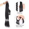 32 Inch Long Braided Ponytail Hair Extensions Wrap Around Ponytail DIY Straight Pony Tails Extensions for Black Women Elastic Ponytail Extensions Girls Magic Paste Ponytail (8#)