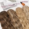 HOOJIH Ponytail Extension, Drawstring Ponytail Hair Extensions 26 Inch Long Curly Wavy Ponytail Natural Wavy Synthetic Hairpiece for Women Daily Use - Light Golden Blonde with White Blonde