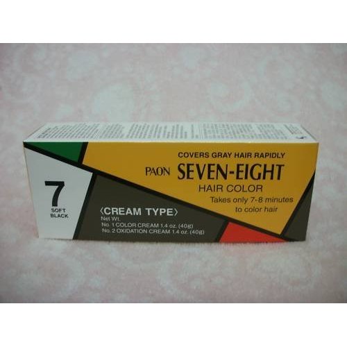 PAON SEVEN-EIGHT CREAMY TYPE HAIR COLOR SOFT BLACK # 7 by paon seven eight