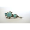 Generic Small turquoise blue stone and crystal metal alligator hair clip fine thin hair