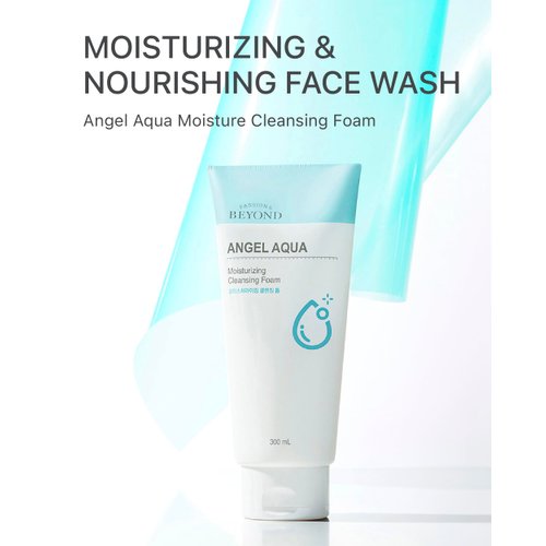 BEYOND Angel Aqua (Cleansing Foam, 10.1fl oz) - Vegan Formula Korean Skin Care. Gentle Hydrating Face Wash, Coconut, Hyaluronic Acid