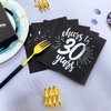 CHANGCAO50Pieces BlackandSilver30th Birthday Napkins30th Wedding Anniversary Napkins30th Birthday Decorative Men's and Women's Party Supplies Cocktail Napkins in a black, Cheers to 30 Years
