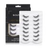 Biounce Wispy Natural Faux Mink Cat Eye False Eyelashes 3D Vegan 7 Pairs Full Strip Clear Band (BO22-2), Black
