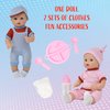 Gift Boutique Realistic Baby Doll with Clothes & Accessories for Girls & Boys, 12 Inch Newborn Baby Doll with Pink Change of Clothes Diaper Baby Bottle Feeding & Caring Set for Toddlers & Kids Age 3-6