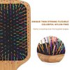 BLACK EGG Paddle Detangling Hair Brush for Women Girls, Rainbow Nylon Brush for Thick Thin Curly Hair, Includes Wooden Detangler Comb and 3 Hair Ties