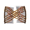 LOVEF 3Pcs Magic Hair Comb Ladies Bead Stretchy Women Hair Combs Professional Double Magic Slide Metal Comb Clip Hairpins