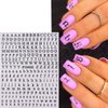 8 Sheets Letter Nail Stickers for Nail Art, 3D Self-Adhesive English Alphabet Nail Decals Black White Gold Silver Big Small Letter Nail Art Design Stickers for DIY Acrylic Nail Art Decorations Charms