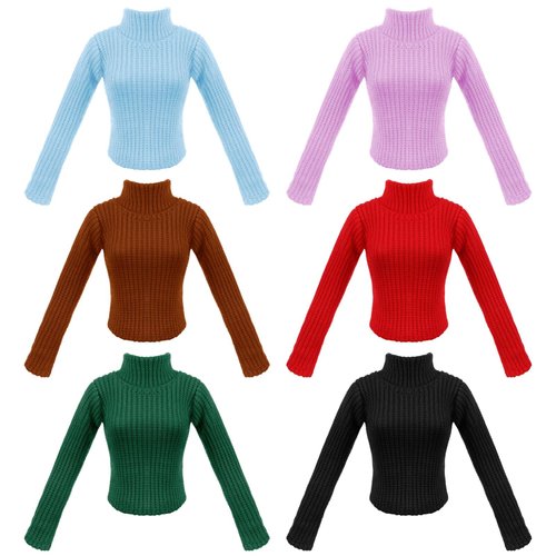 Fourluoo 6 Pcs Winter Christmas Doll Clothes 11.8 Inch Doll Sweater Outfits Long Sleeve top Doll Clothing for Christmas Birthday Gift(Elegant Color)