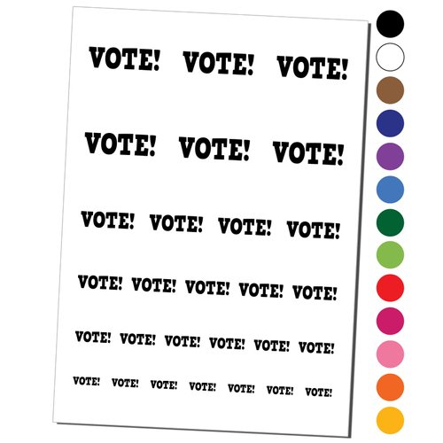 Vote Election Temporary Tattoo Water Resistant Fake Body Art Set Collection - Light Blue (One Sheet)