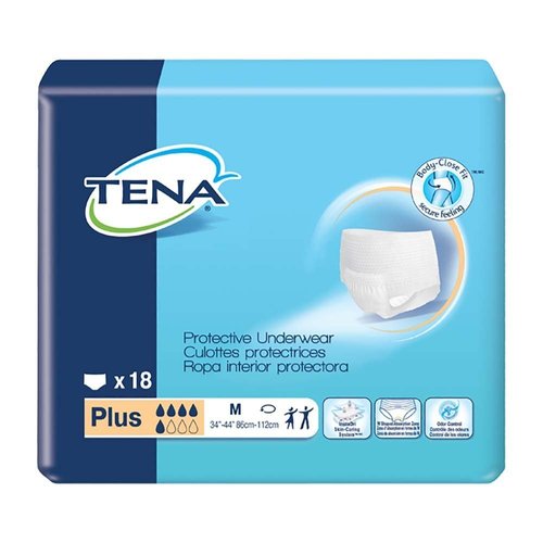 Tena Protective Underwear, Plus Absorbency, Tena Prtv Undrwr Pl Med, (1 Pack, 18 Each)