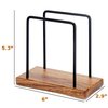 Acacia Wood Napkins Holder with Metal Wire, Standing Napkin Holder for Table, Kitchen & Dining Room Décor