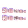 5D Purple French Tip Toe Nail Press Ons Rhinestone Press on Toenails with Butterfly Charms Purple Fake Toenails Glitter False Nails Press on Bow Press on Nails Full Cover Acrylic for Women Girl 24Pcs
