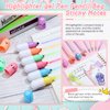 Sabary 228 Pcs Kawaii Stationary Set Include Telescopic Boba Pencil Pouch Case Bag Gel Ink Pen Sticky Note Bubble Tea Sticker Pill Highlighter Stationary Cute School Supplies for Christmas(Vivid)