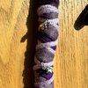 Nutty Natte Handmade Dreadlock Hair Toggle Tie Hair Wrap Dread Wrap Ponytail holder Colorful Woolen yarn and fabric Braid Colourful Bohemian Festival Hair Accessory with crystal charm (Purple)